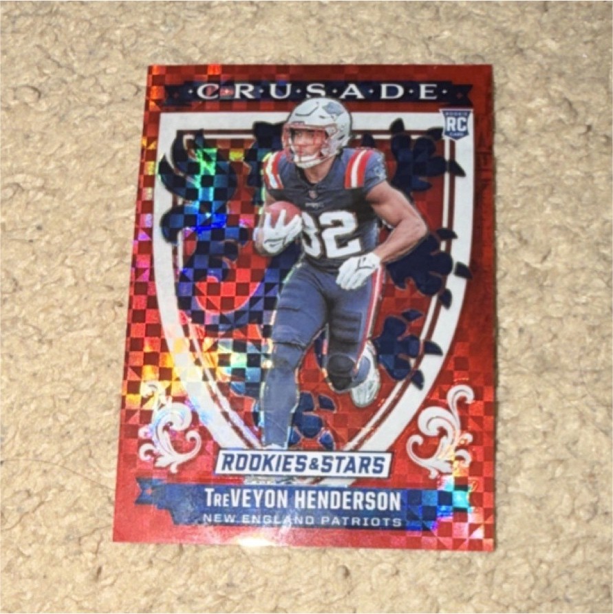 Panini 2025 Rookies & Stars Crusade Red Plaid Treveyon Henderson #19 Patriots