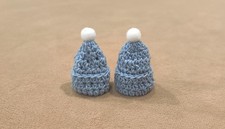 Baby Blue Mini Crochet Beanie, Mini Beanie Favors, Mini Hat, Set of 6