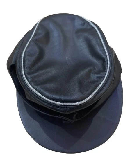 sn Zwart Lederen Biker Army Gay Zilver Trim Piek Zilver Strap Muir Cap - zwart - L