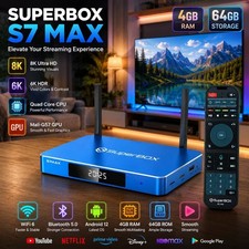 SuperBox S7 Max Media Streamer Android 12 WiFi6 Gigabit LAN AI Upscaling HD HDMI