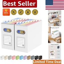 Versatile 2-Pack File Organizer Boxes for Letter Size Folders - Modern Design