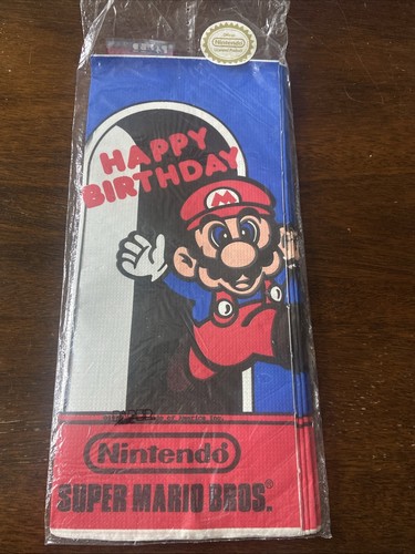 Tovaglia Mario Nintendo 1989 originale 54x102 nuova in confezione - Foto 1 di 7