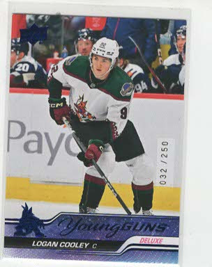 2023-24 UPPER DECK #701 LOGAN COOLEY YOUNG GUNS DELUXE 32/250 UTAH