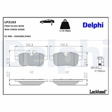 DELPHI Bremsbeläge Satz Hinten Bremsklötze für BMW Z4 Roadster (E89) LP2163