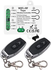 DieseRC Tuya 2-Channel WiFi Smart Switch, AC 90V - 250V 220V Passive Output... 