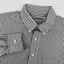 Bullock Jones San Francisco Mens 16 34 Striped Button Down Shirt Fine Cotton