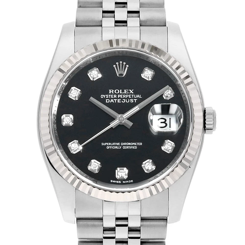 Rolex — ROLEX Datejust 10P Diamond 116234G black 5 row jubilee bracelet Z Number sec...