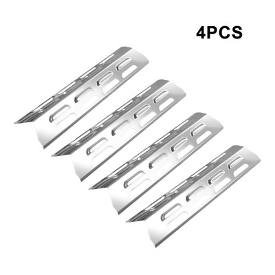 4 Stück Gasgrill Hitzeschild Platten Edelstahl Flammenbändiger für BBQ 41*10cm