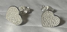 925 Sterling Silver Heart Shape Stud Earrings