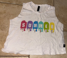 Pixie Lane girls kids size 6 white tshirt. summer w colored popsicles