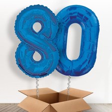 80 Helium Balloons Delivered in a Box - Blue