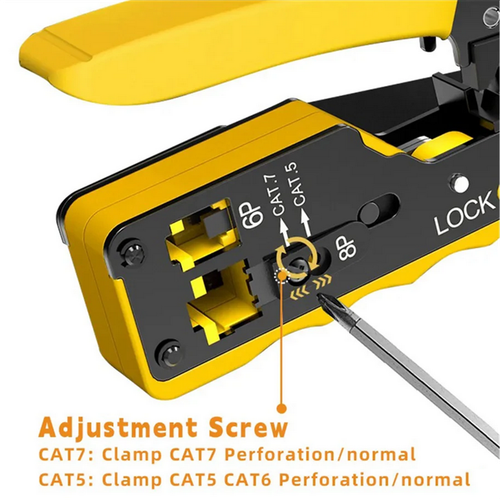 RJ45 Cat7 Cat6 Cat5 Network Cable Crimper Crimping Plier Stripper Cutter Kit - Photo 10/16
