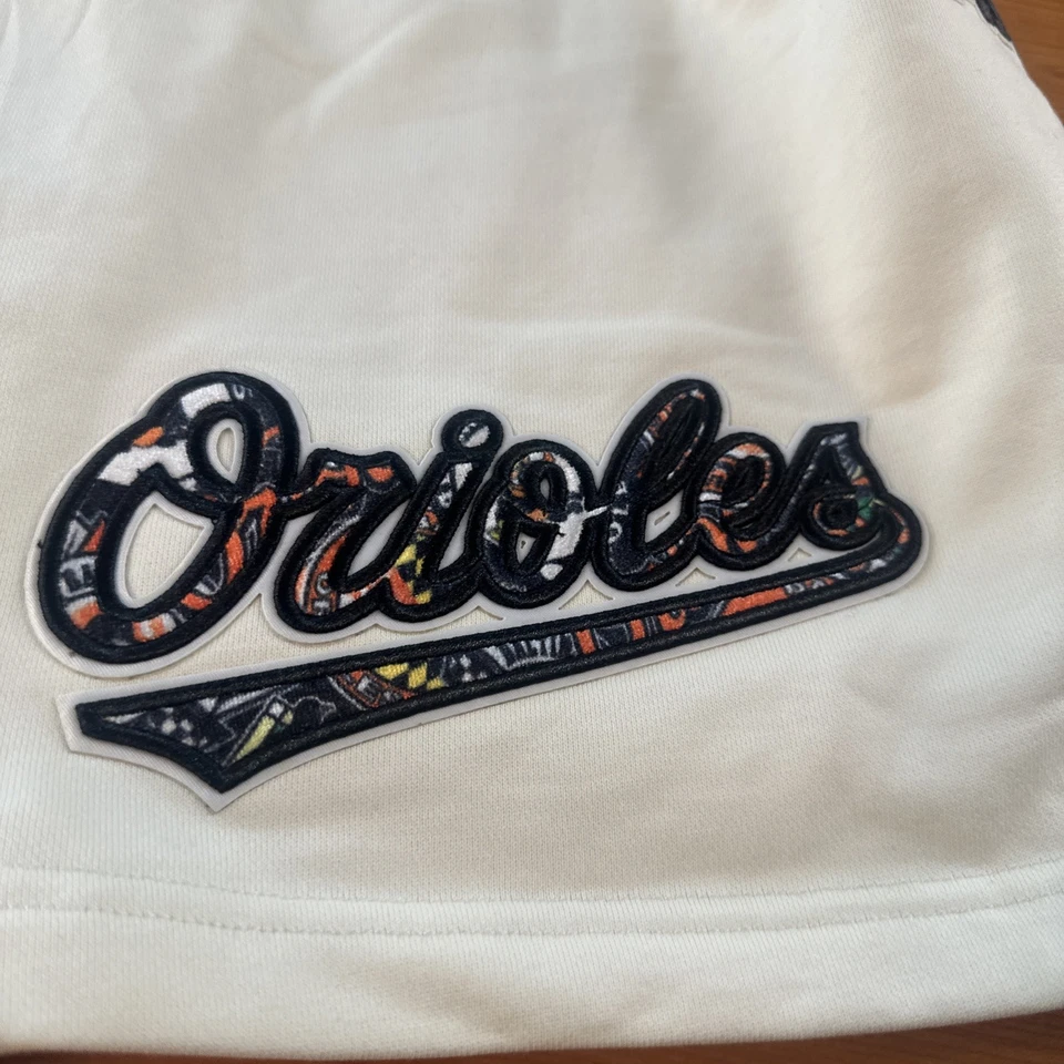 Pro Standard 男式 XL 奶油巴尔的摩金莺队拉绳短裤刺绣 MLB — 第 2/4 张图片