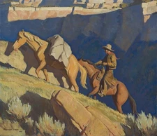 MAYNARD DIXON : Cowboy and Packhorse : Archival Art Print