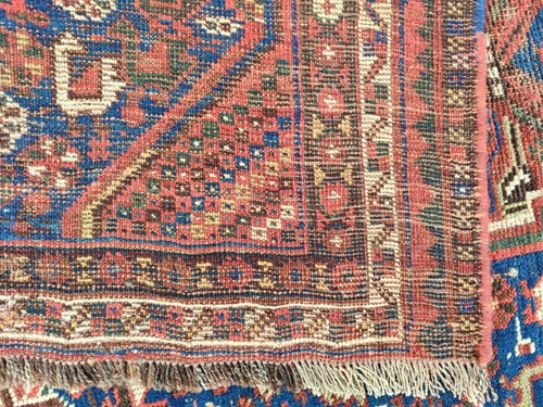 Antique rug 4x5, Vibrant turkish rug 4x5 vintage, Heriz rug 4x6, Kazak rug wool - Picture 13 of 13