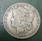 1891 O Morgan Silver Dollar