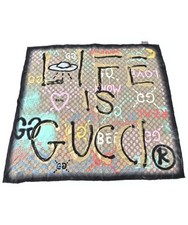 Authentic Gucci Bandana Scarf GG Ghost Silk Size 88cm x 88cm From Japan