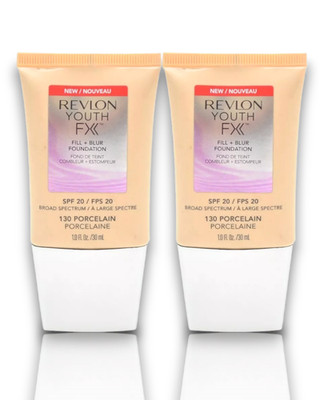 Revlon Youth Fx Fill + Blur Foundation Spf 20 #130 Porcelain Lot of 2