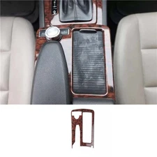 Cover Trim Car Gear Water Cup Holder Frame Wood Grain For Benz C-Class 2007-2014