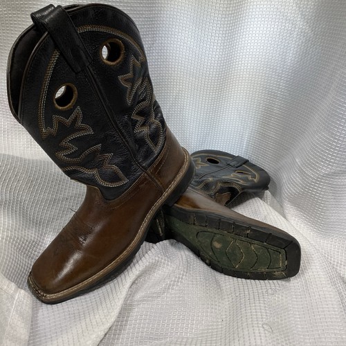 Cody James Boys' Leather Cowboy Boots, size 5, Two Tone Square Toe - Picture 6 of 9