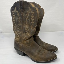 Ariat Men s Leather Western Roper Boots Size 9B Narrow Brown Style 10001021