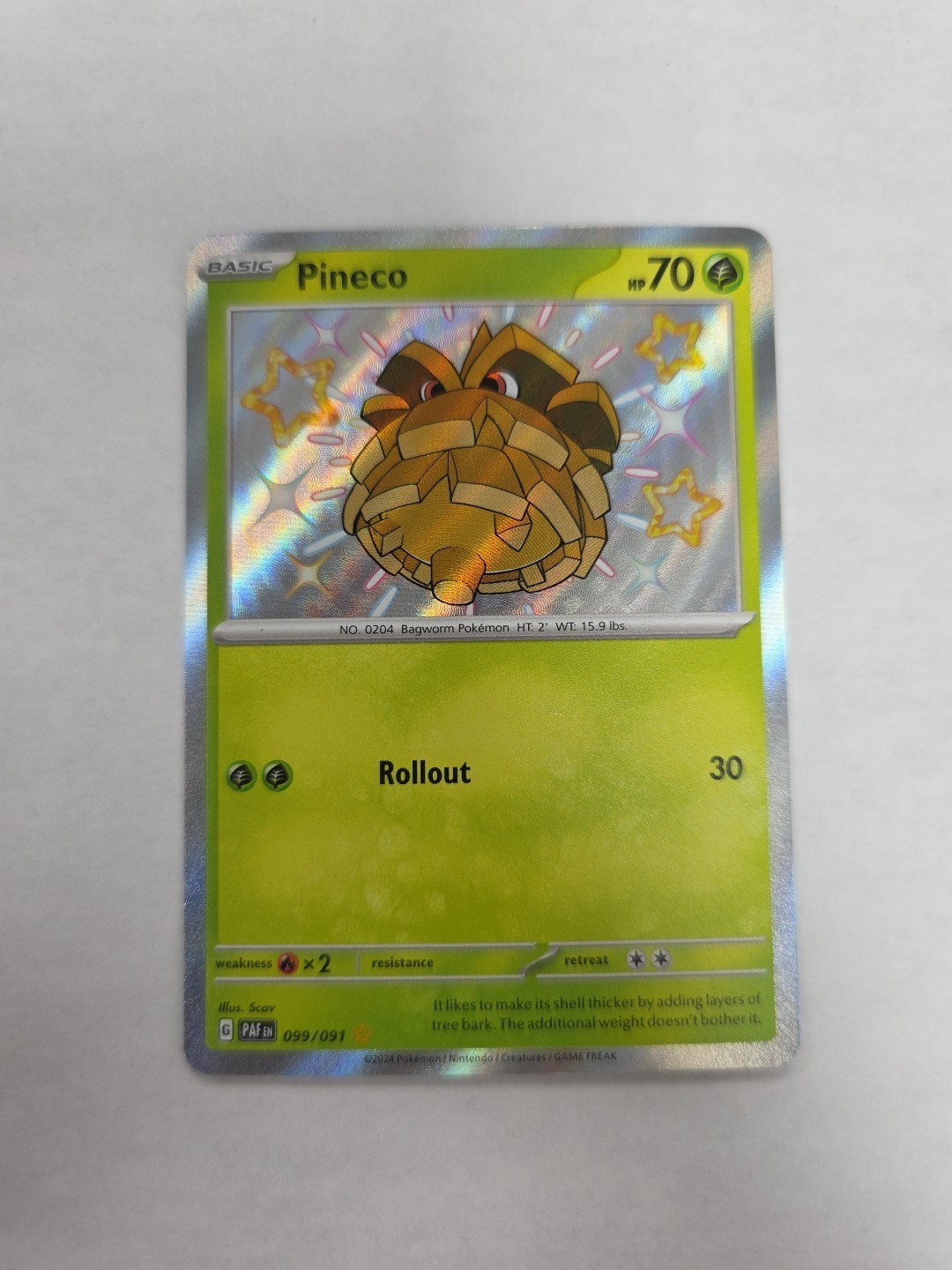 Pokémon TCG Pineco 099/091 Paldean Fates Shiny NM