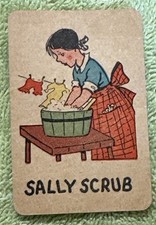 1930s Old Maid by Russell Library Of Games Replacement Card Sally Scrub