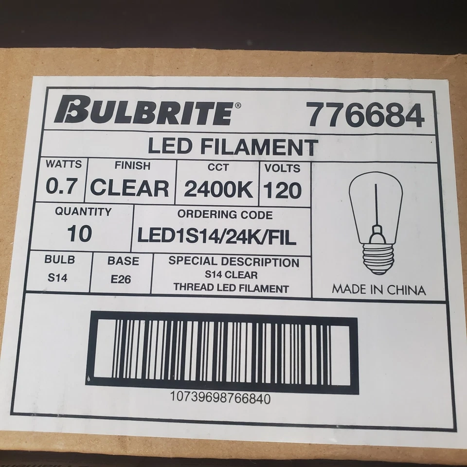 776684 - Filaments S14 Sign LED Light Bulb - 0.7 Watt - 2400K - 16 Pack - Image 2 of 4