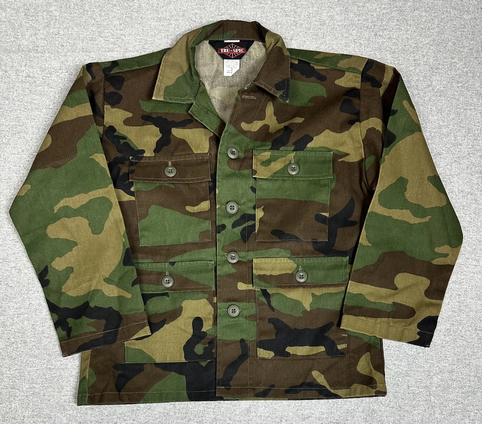 Conjunto de uniforme BDU TRU-SPEC Youth 16 Woodland Camo Chaqueta Pantalones Carga militar Foto 2 de 4