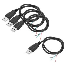 Micro USB Male to 4Pin Bare Wire 28AWG 20", 4Pcs Open End Pigtail Power Cable