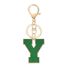 Initial Letter Keychain, A-Z Alphabet Keyring Letter Y Metal Key Chain, Green