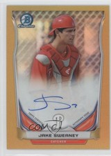 2014 Bowman Chrome Prospect Gold Refractor 46/50 Jake Sweaney #BCAP-JSW Auto 1b8
