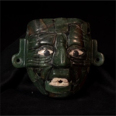 Handcrafted Naranjo Mosaic Jade Mask pendent  Museum ReproductionsOne of a kind 