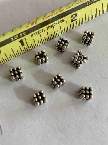 Lot of 8 Sterling Silver Beads new Square - Picture 5 of 5