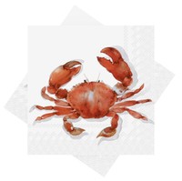 Servietten Krebs Rot Weiß Krabbe Tischdeko Maritim Deko 33X33Cm 20 StüCk