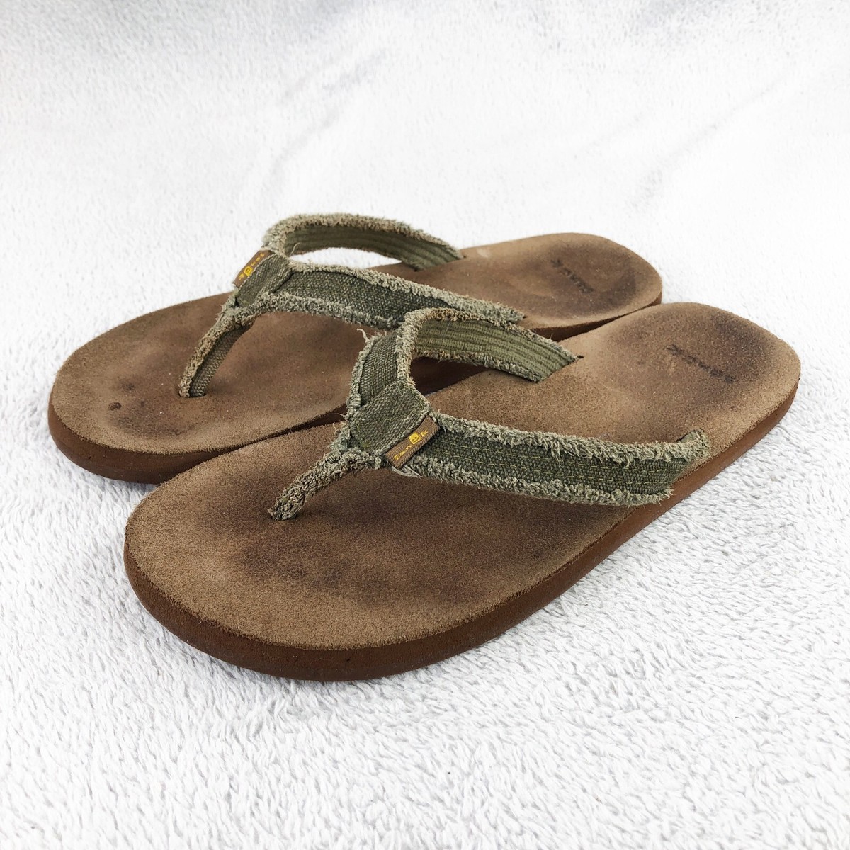 Sanuk Fraid Not Soft Top Mens Casual Flop Flop Sandals Brown  display picture 1