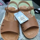 Cat & Jack Little Girls Size 2 Cognac Brown Lillian Open Toe Ankle Strap Sandals