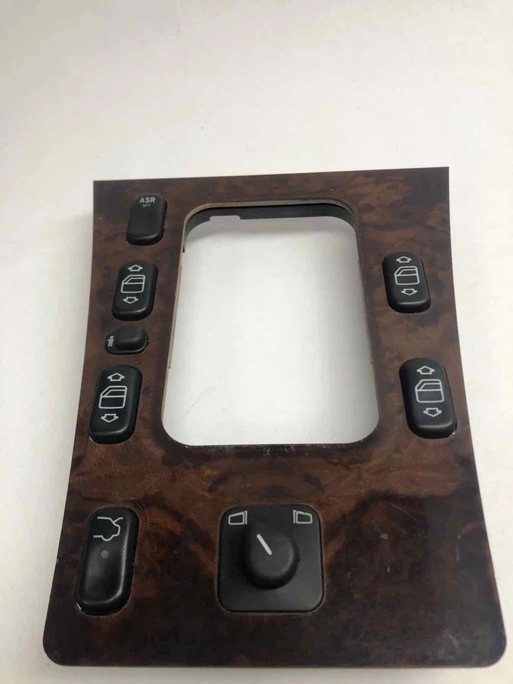 Interruptor de ventana principal central Mercedes-Benz E420 1997 con moldura de madera ASR 2108200110 Foto 2 de 4