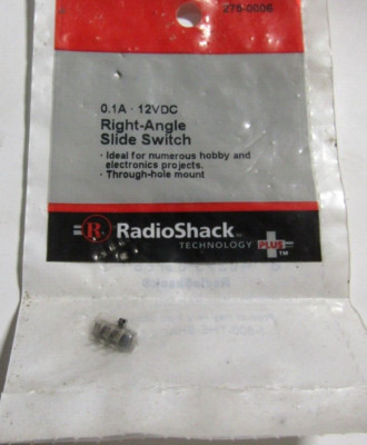 RadioShack 0.1A 12VDC Right-Angle Slide Switch 275-0006  New And Sealed