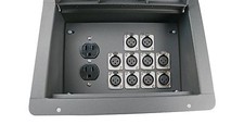 Stage Floor Box w/10 3pin XLR Microphone Female Connectors  AC Outlets