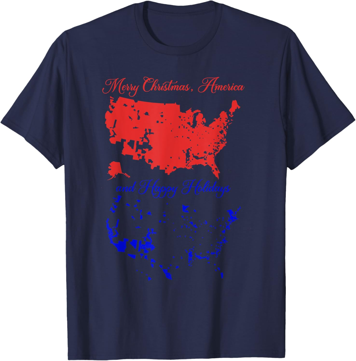 Merry Christmas America And Happy Holidays Usa Election Map Sweatshirt T-shirt