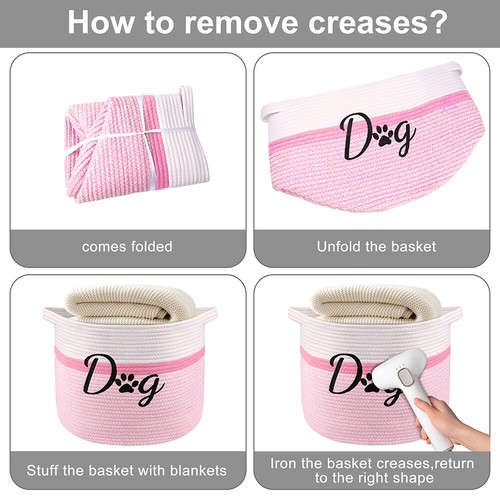 Cotton Rope Dog Toy Basket Blanket Storage Bin For Organizing Pet Accessories - Picture 8 of 18