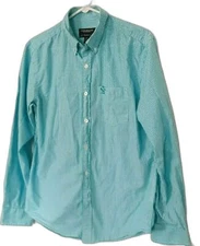 American Eagle Outfitters blue white PS button front shirt