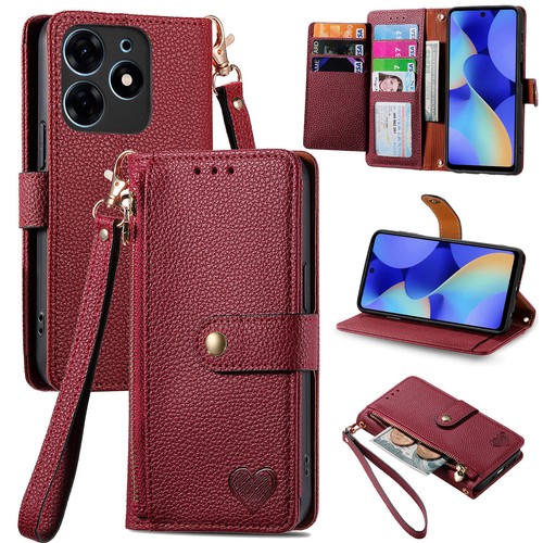 Leather Flip Case Wallet Stand Cover For TCL 505 - Picture 2 of 18