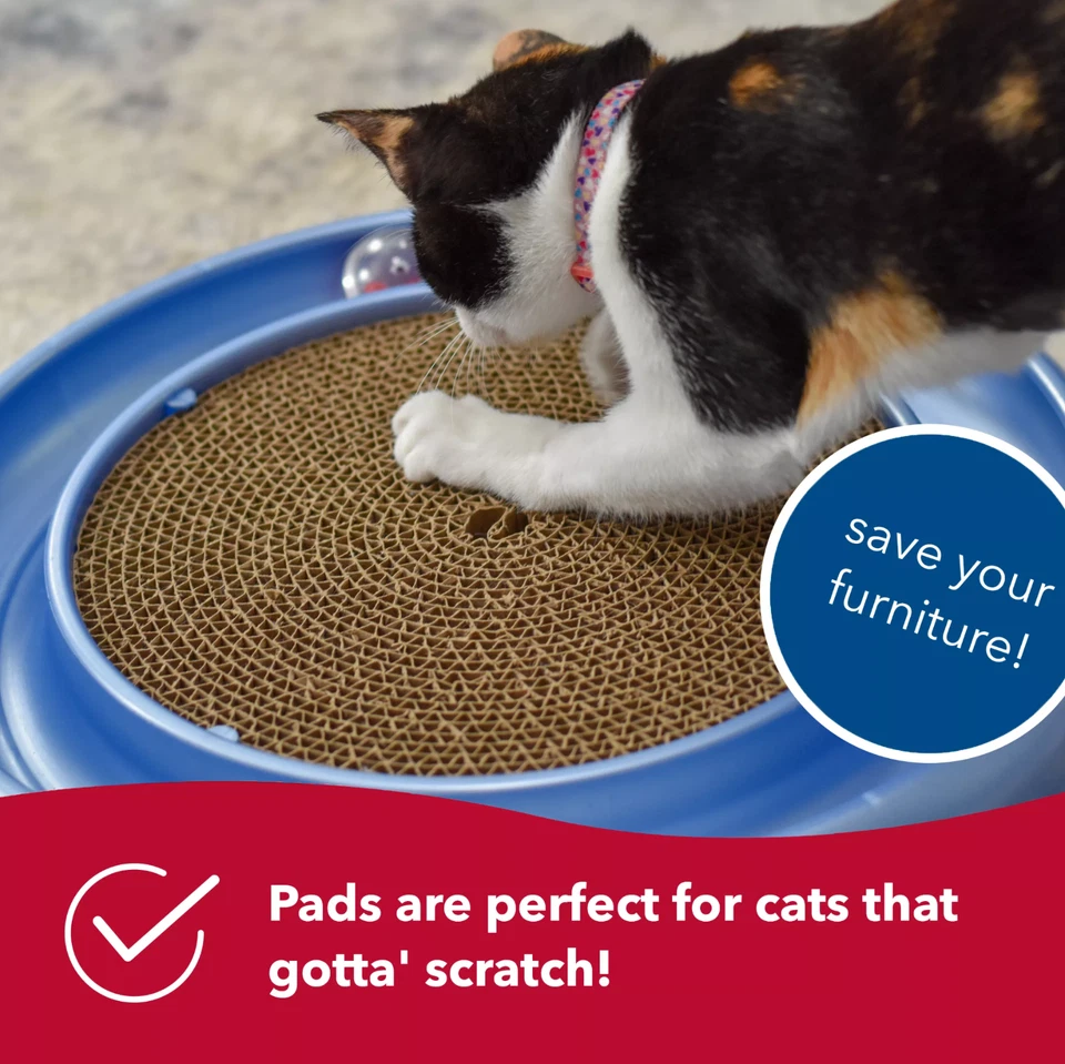 Cat Scratcher Replacement Pads, 3pk, Fits Bergan Turbo/Star Chaser - Made in USA - Image 4 of 4