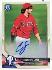 Connor Seabold 2018 Bowman Chrome Prospect on-card Autograph Auto - PHILLIES