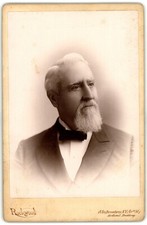 CIRCA 1890s CABINET CARD ROCKWOOD HANDSOME OLD BEARDED MAN BROADWAY NEW YORK