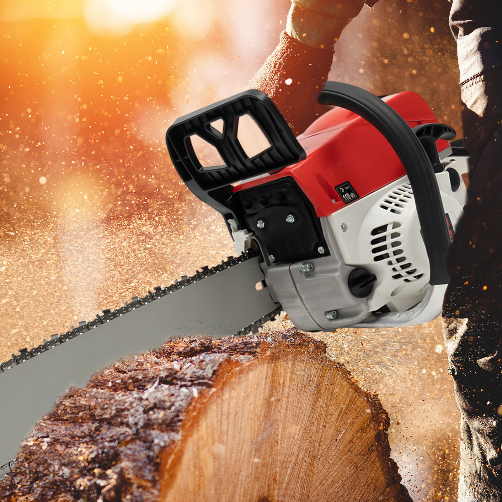 Pro 22" Bar 52cc 2 Stroke Gas Powered Chainsaw Engine Cutting Handheld