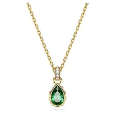 Swarovski Chroma Pendant Necklace Pear Cut Green Gold-tone Plated 5648751