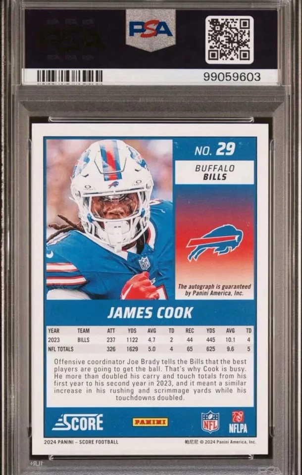 2024 Score - Signature Gold Zone - James Cook /50 - Image 2 of 2